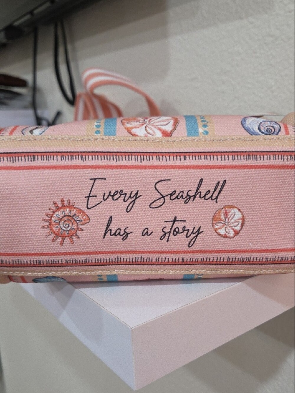 Brighton Sea La Vie Pink Canvas Tote with Shell Motif - Picture 3 of 4